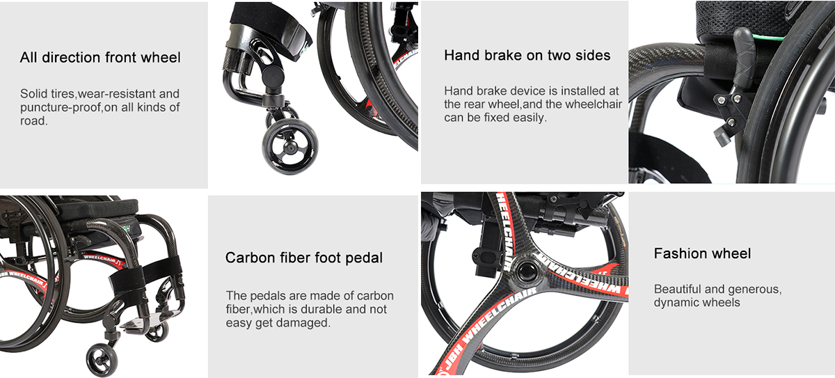 Manueller Rollstuhl aus Kohlefaser