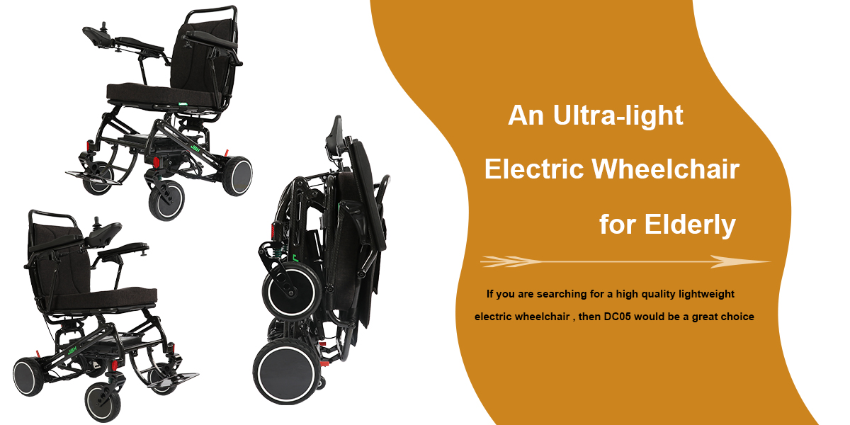 Ein ultraleichter elektrischer Rollstuhl für ältere Menschen