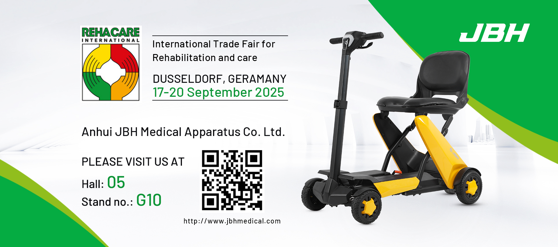 JBH wird an der internationalen Rehabilitations- und Pflegeausstellung in Düsseldorf, Deutschland, teilnehmen